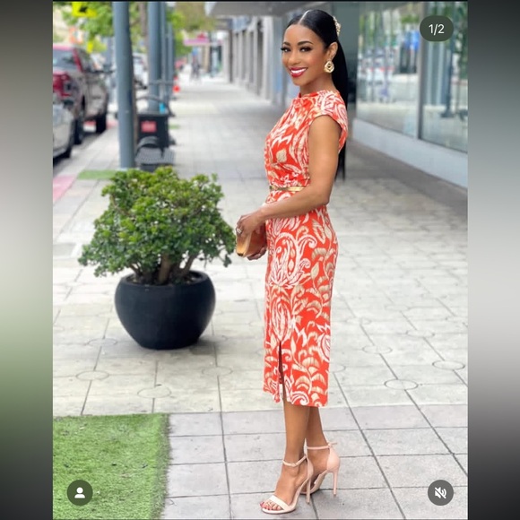 Clara Sunwoo Butter Knit - Side Slit Midi Dress - Paisley Lotus - Picture 15 of 16